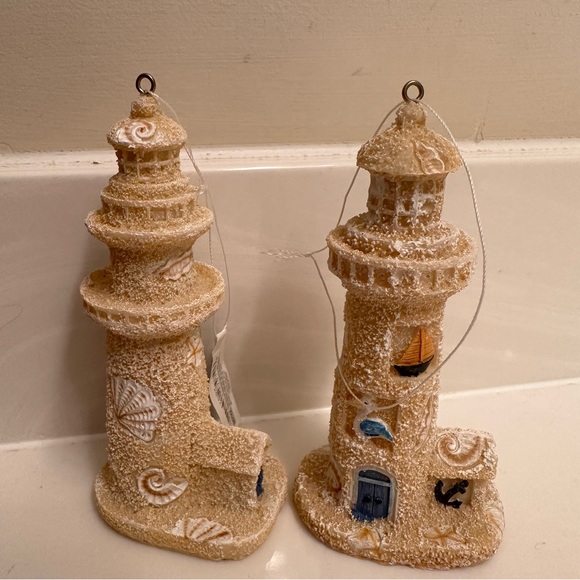 *set of 2* Kurt Adler Christmas tree ornaments. Sand lighthouse ornament. - Picture 5 of 8